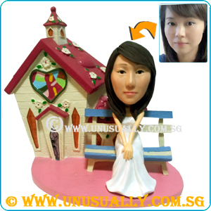 Custom 3D Lovely White Gown Lady At Dream Home Figurine